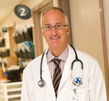 a person in a white coat