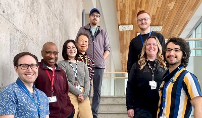 a group of people standing 