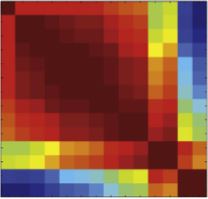 a square with a red and yellow pattern