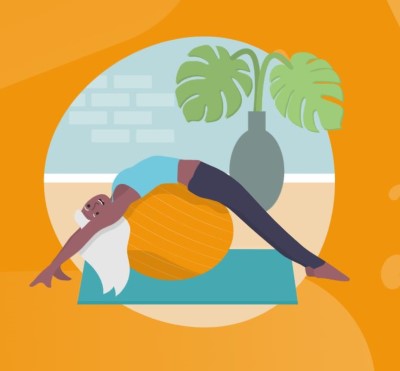 a person doing yoga on a mat