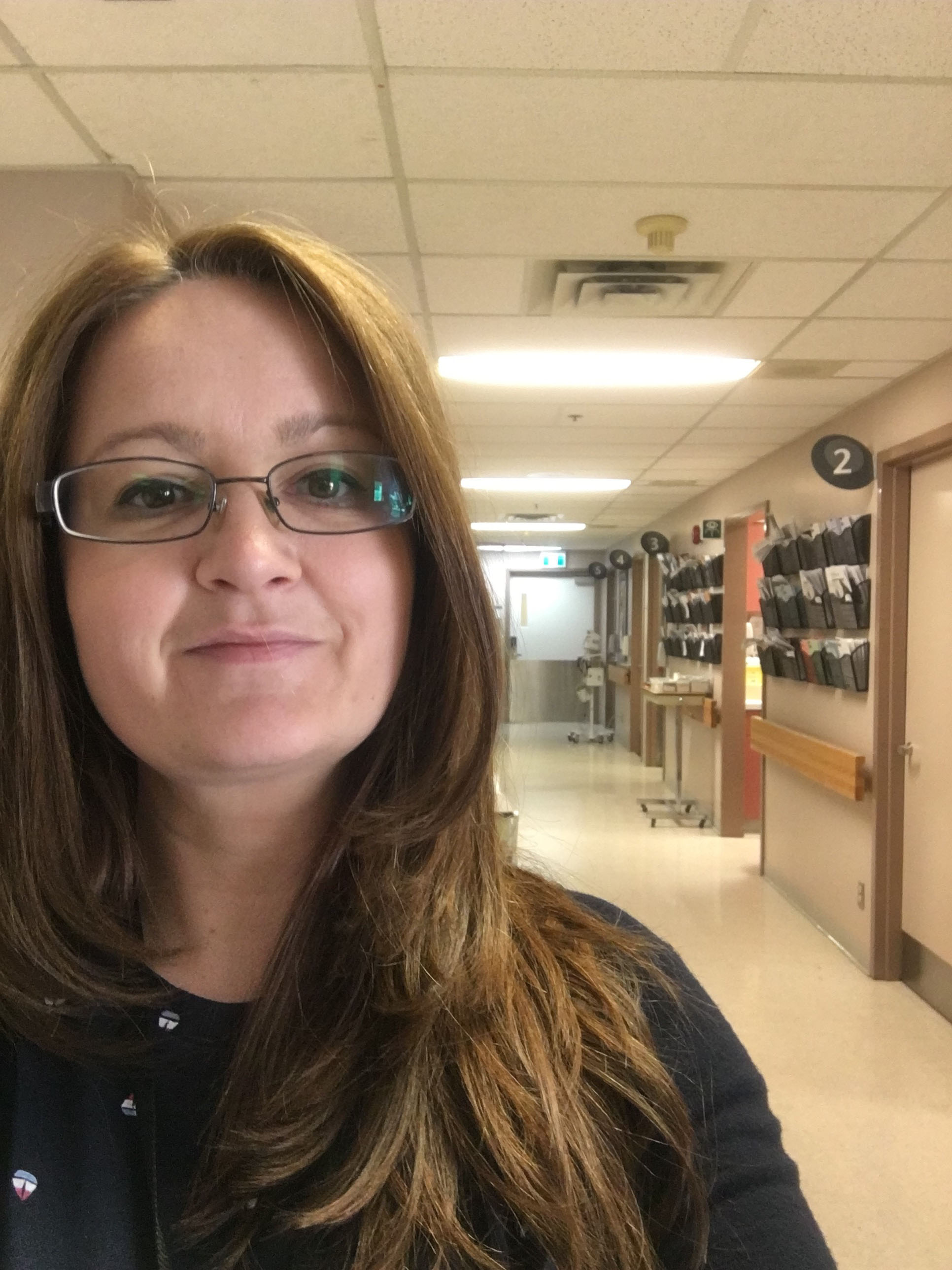 a person in a hallway