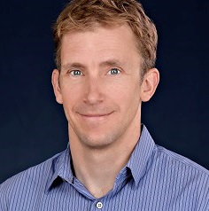 a person in a blue shirt