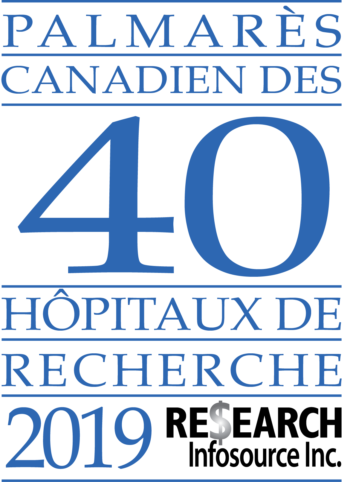 logo des 40 meilleurs hôpitaux de recherche du Canada
