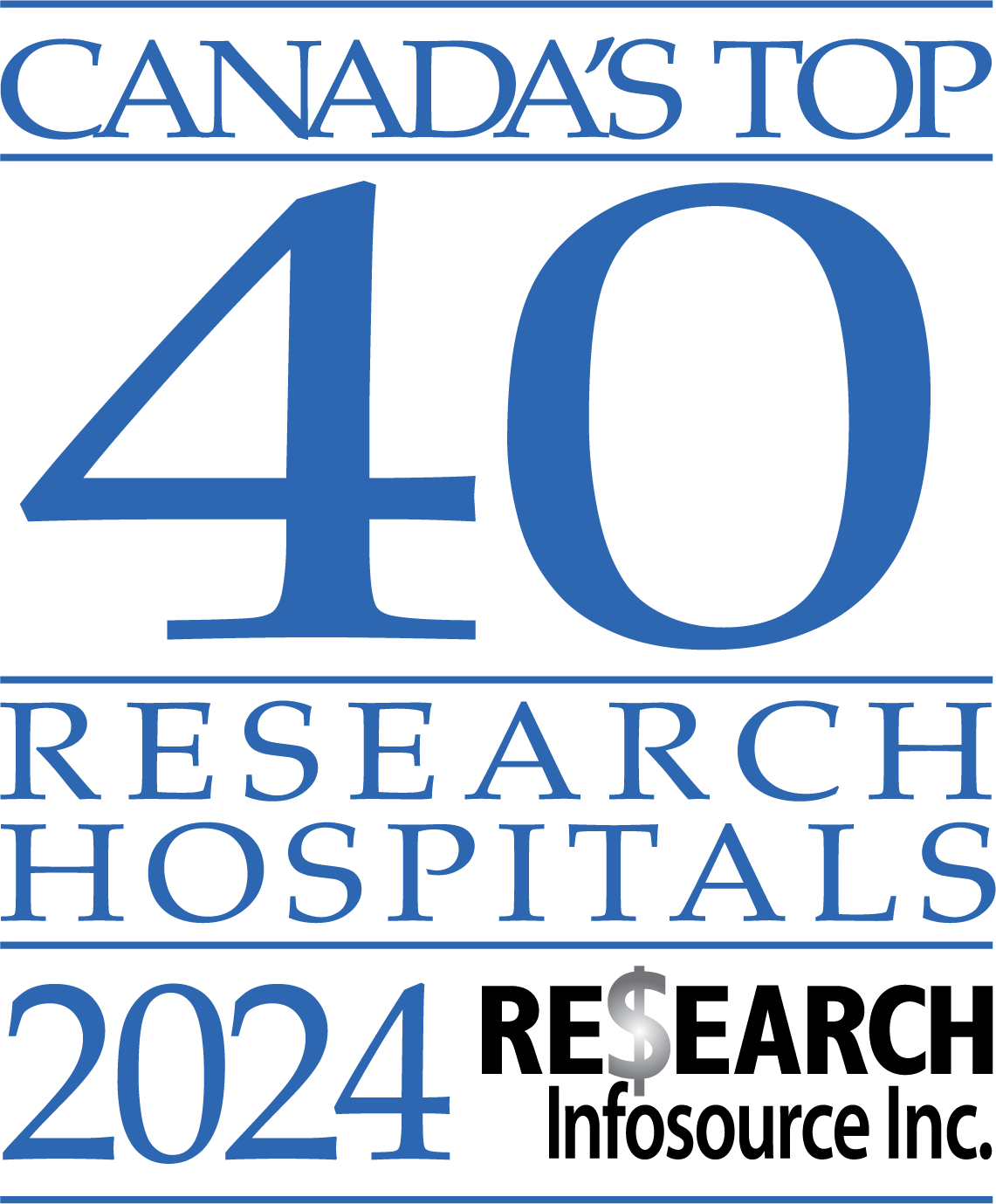 the logo for canada' s top 40 research hospitals
