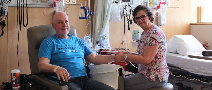 a person in a hospital chair