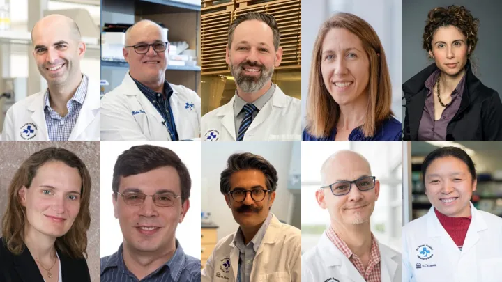 Composite image of 10 faces