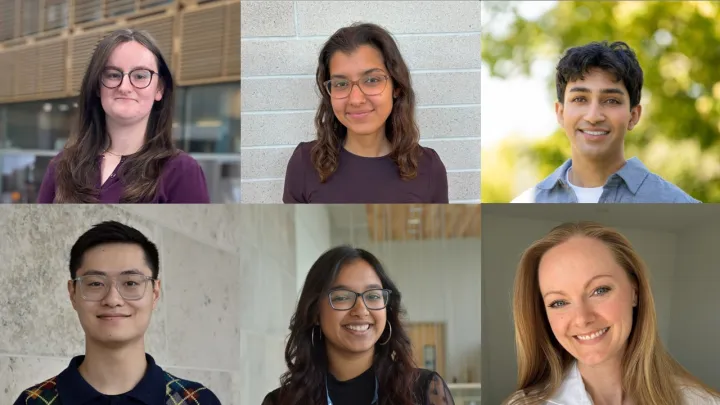 Composite photo of six young adults