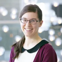 Woman smiles at camera