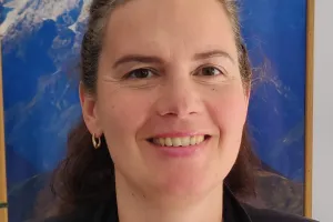 Woman smiles at camera