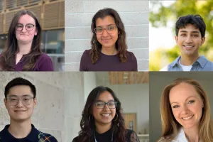 Composite photo of six young adults