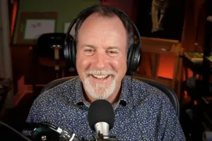 Man in podcasting gear