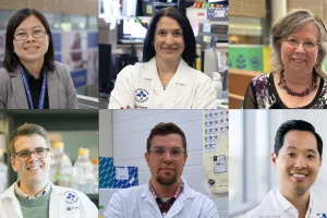 Composite photo of six researchers looking at the camera