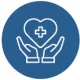 hands outstretched towards a heart icon