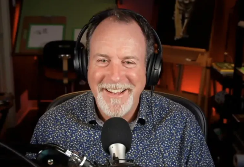 Man in podcasting gear